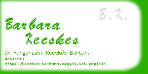 barbara kecskes business card