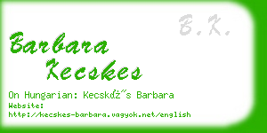 barbara kecskes business card